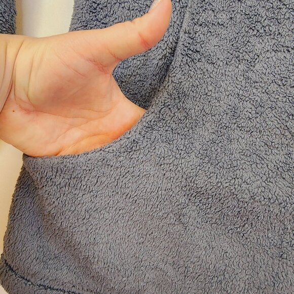 Lands End Jacket Women Large 14-16 Gray Fleece Soft Full Zip Pockets Collar - Picture 5 of 10